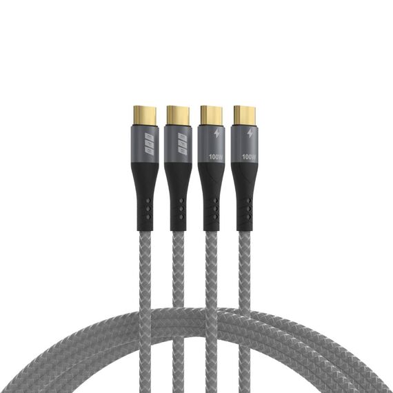 EFB USB-C Cable 2-Pack 2 m 100 W PD 5A Grey