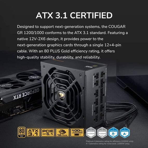 COUGAR GR 1000W 80 PLUS Gold Modular ATX 3.1 PSU