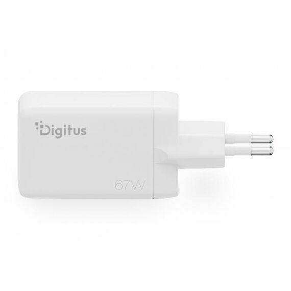 DIGITUS DA-10303 67W GaN Charger 2x USB-C 1x USB-A White