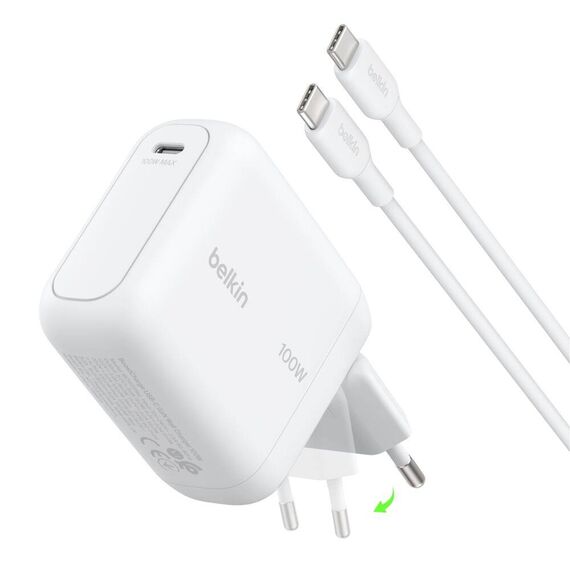 Belkin BoostCharge 100W USB-C GaN Charger + Cable White