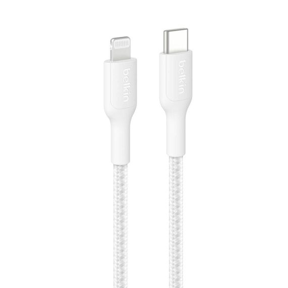 Belkin Braided USB-C to Lightning Cable 2m MFi White