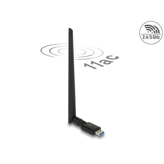 Delock 12535 USB 3.0 Dual Band Wi-Fi 5 Stick with Antenna