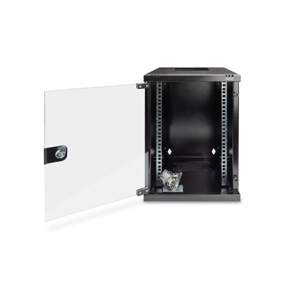 DIGITUS DN-10-09U-B 10" Wall Cabinet 9U Glass Door Black