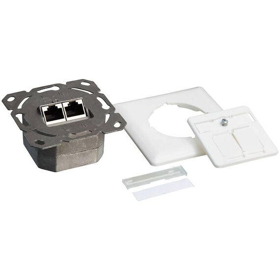 LogiLink NP0123 Cat.6A 2-Port Shielded Wall Outlet White