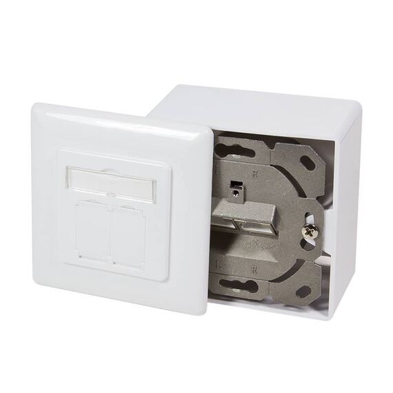 LogiLink NP0039A Cat.6 2-Port Shielded Wall Outlet White