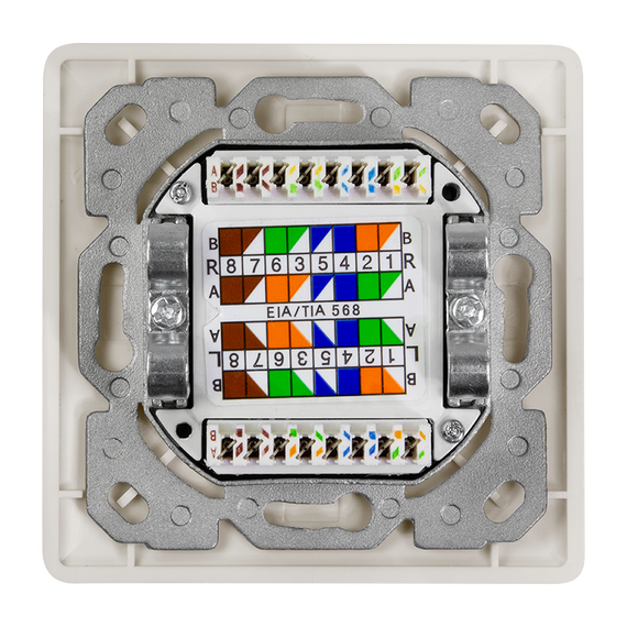 LogiLink NP0128 Cat.6A Wall Outlet 2x RJ45 Shielded White