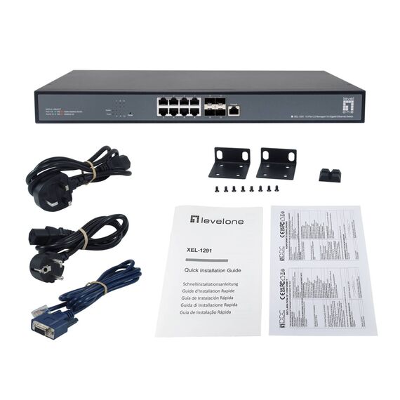 LevelOne XEL-1291 12-Port L3 10G Switch 8x RJ45 4x SFP+