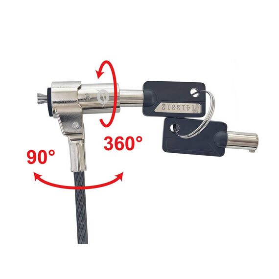 Conceptronic CUSTODIO02BWM Keyed Wedge Laptop Lock 1.8m