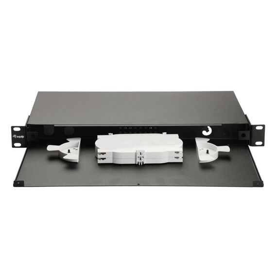 equip 337111 19" 1U Fiber Splice Box 48 Fibers Black