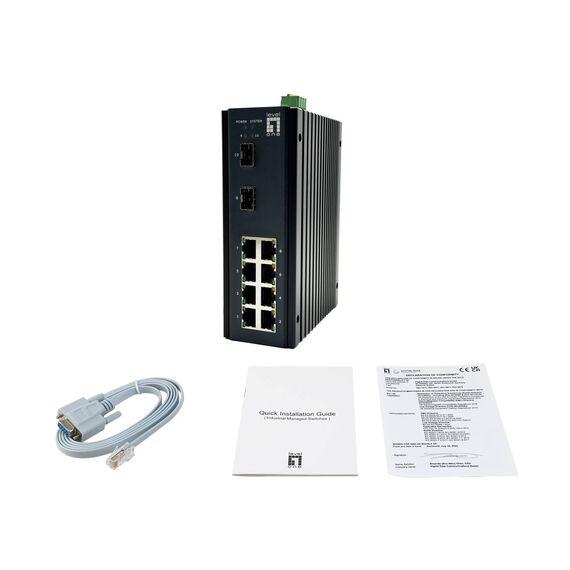 LevelOne IGU-1071 10-Port Industrial Managed DIN Switch