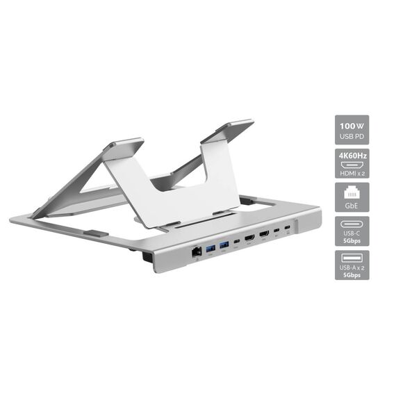 Conceptronic DONN35S Laptop Stand with USB-C MST Dock