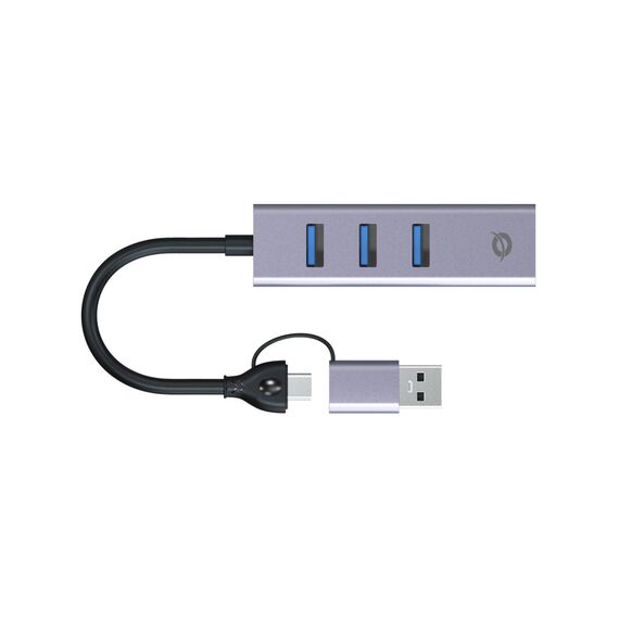 Conceptronic ABBY25G USB-C Gigabit Adapter with 3-Port Hub
