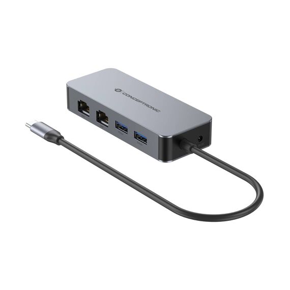 Conceptronic ABBY24G USB-C Dual Gigabit Adapter with Hub