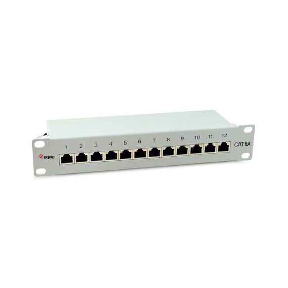equip 326523 10" 12-Port Cat.6A Patch Panel 1U Grey