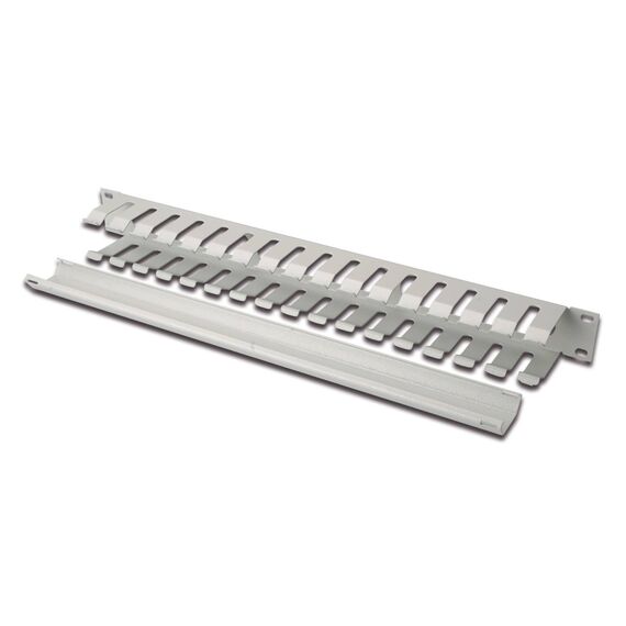 DIGITUS 19" 1U Cable Management Panel, 3 Openings, Grey