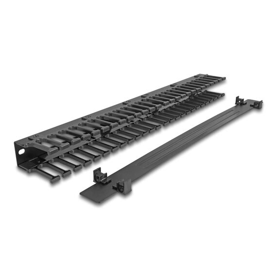 Delock 19" 1U Routing Panel, 3 Openings, Black
