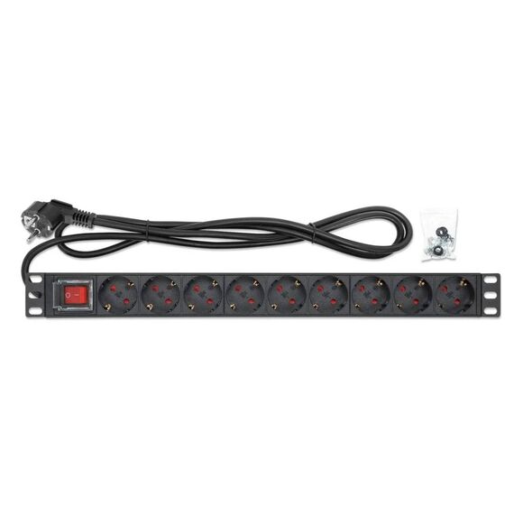 Intellinet 1U Rack PDU 9x Schuko 16A Switch