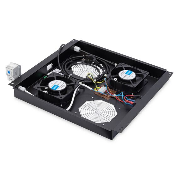 DIGITUS DN-19 FAN-2-B-N Cabinet Roof Fan Unit, 2 Fans, Black