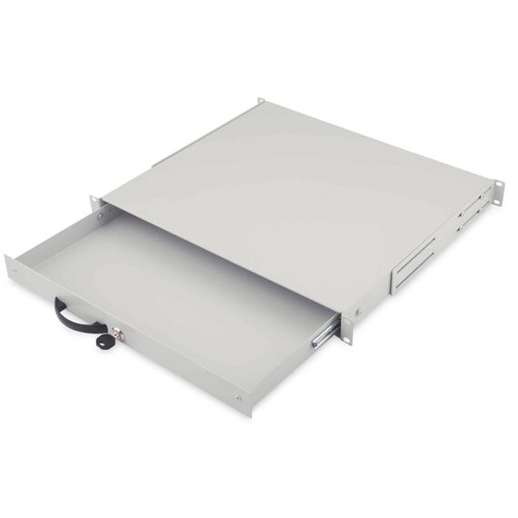 DIGITUS 1U 19in Lockable Rack Drawer, Grey
