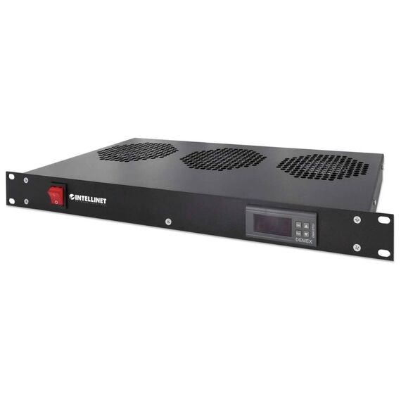 Intellinet 1U 3-Fan Rack Ventilation Unit, Black