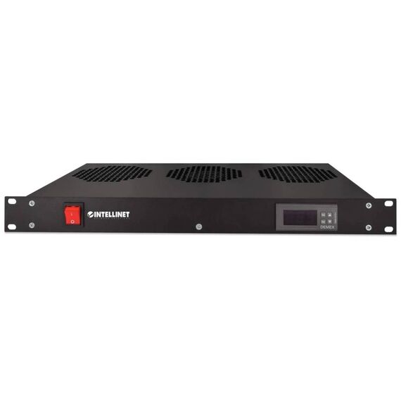 Intellinet 1U 3-Fan Rack Ventilation Unit, Black