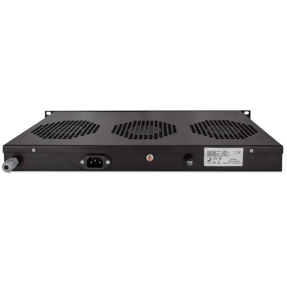 Intellinet 1U 3-Fan Rack Ventilation Unit, Black