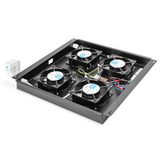 DIGITUS DN-19 FAN-4-B-N Roof Fan Unit, 4 Fans, Black