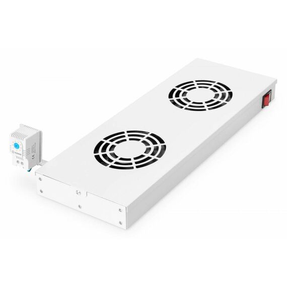 Equip 1U 19-inch Rack Fan Unit, 2 Fans, Grey RAL 7035