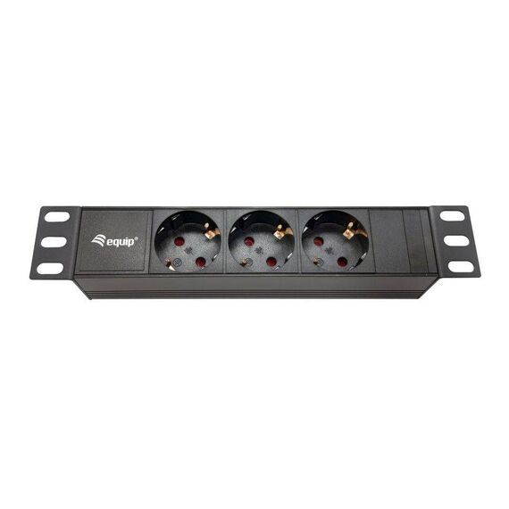 equip 10" 1U Rack PDU 3x Schuko 16 A, Black