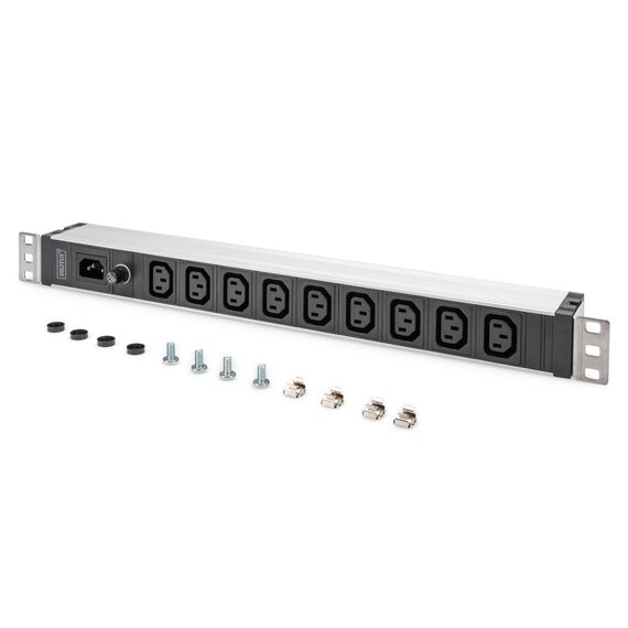 DIGITUS 19" 1U Rack PDU 9x IEC C13, C14 Inlet, 10A