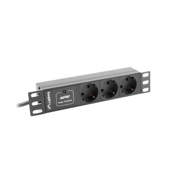 Lanberg PDU-03F-0200-BK Black 3-Socket Rack PDU