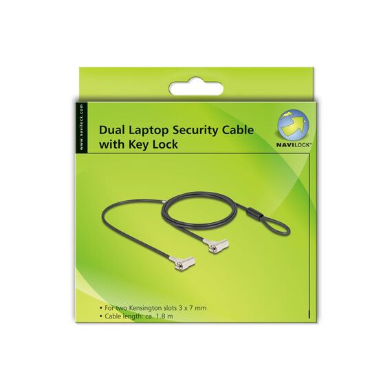 Navilock Dual Notebook Lock · 2x Kensington Slot