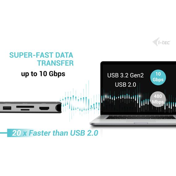 i-tec Metal Nano grey USB-C dock with 140W charger
