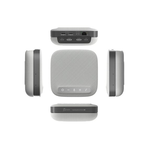 j5create Speakerphone Dock Pro dark grey and white USB-C dock