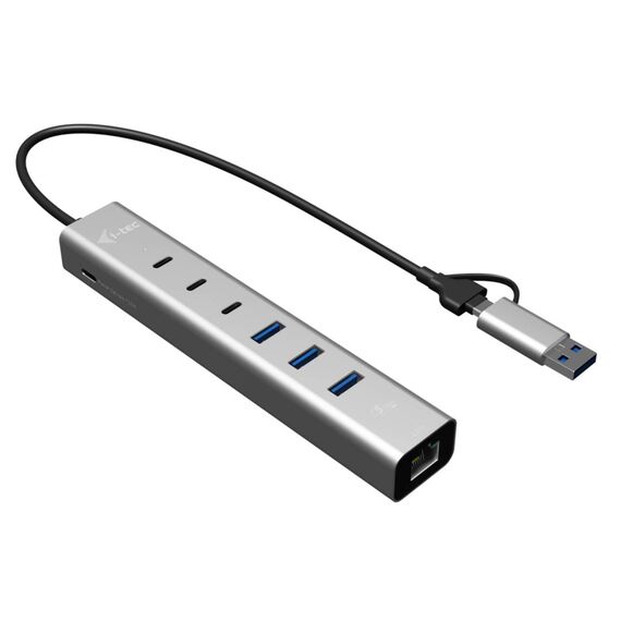 i-tec USB-C Metal Hub 6-Port, Gigabit LAN, 85W PD