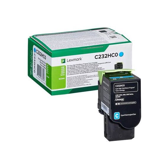 Lexmark C232HC0 Original Cyan Return Program Toner Cartridge