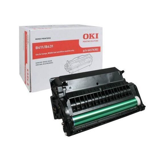OKI 44574302 Original Black Image Drum and Packaging