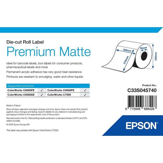 Epson Premium Matte Labels 105x210mm