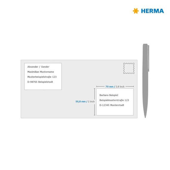 HERMA 5055 Labels 70x50.8mm 375 pcs