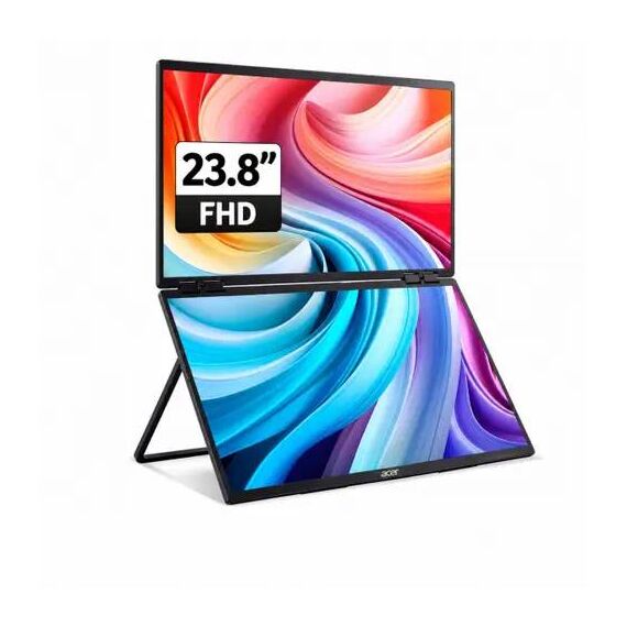 Acer PD243Y Ebmiuux Dual 23.8-inch Foldable Monitor - Black