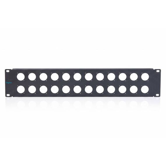 DIGITUS 2U 19" Panel for 24 D-Type Modules, Black