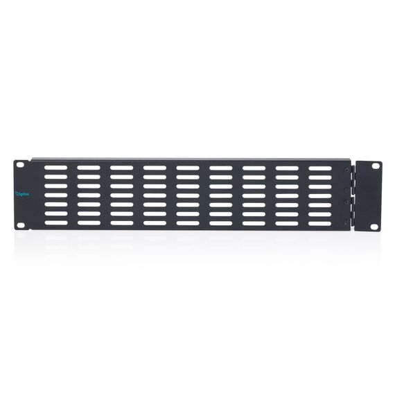 DIGITUS 2U 19" Vented Blank Panel, Hinged, Black