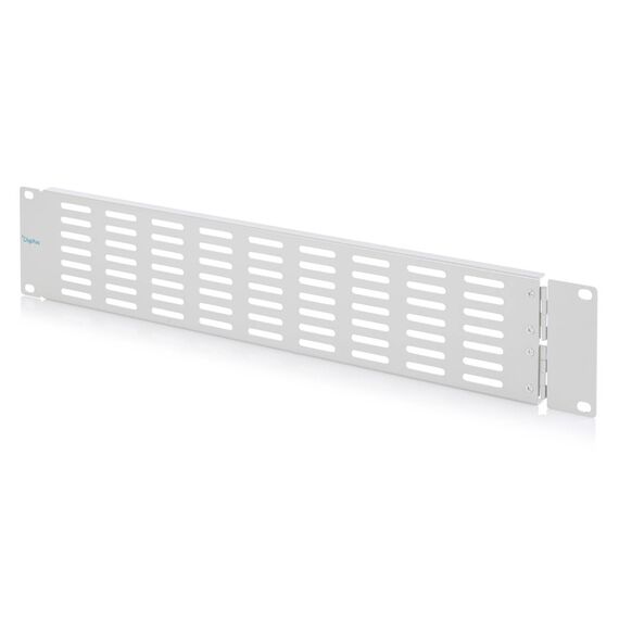 DIGITUS 2U 19" Vented Blank Panel, Hinged, Grey