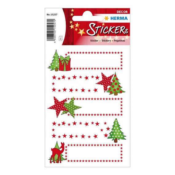 HERMA 15257 Stars and Fir Glitter Christmas Gift Stickers