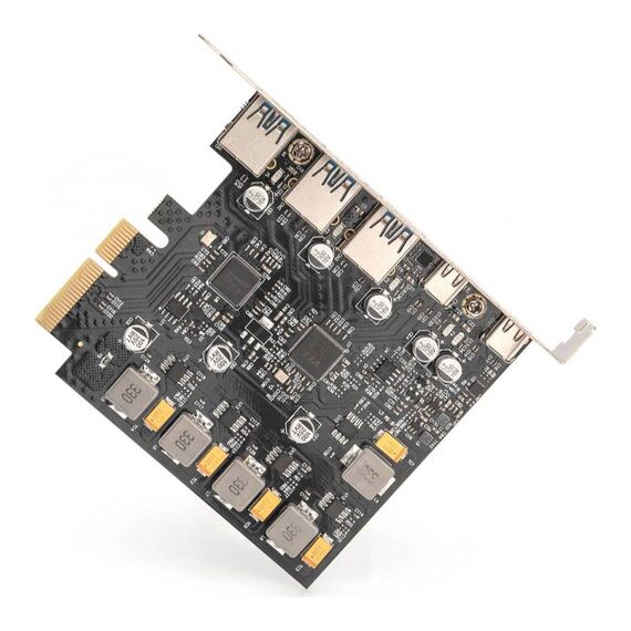 DIGITUS PCIe Card 2× USB-C + 3× USB-A, 10 Gbps