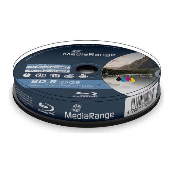 MediaRange BD-R 25GB 6x 10-Pack Printable