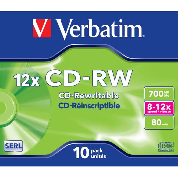 Verbatim CD-RW 700 MB 12x, 10-Pack Jewel Case