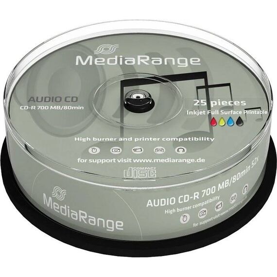 MediaRange 25 x CDR 700 MB (80min) 52x printable surface MR224