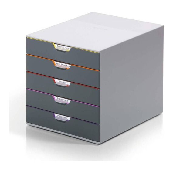 Durable VARICOLOR 5 Drawer Box 5 Drawers A4 Grey