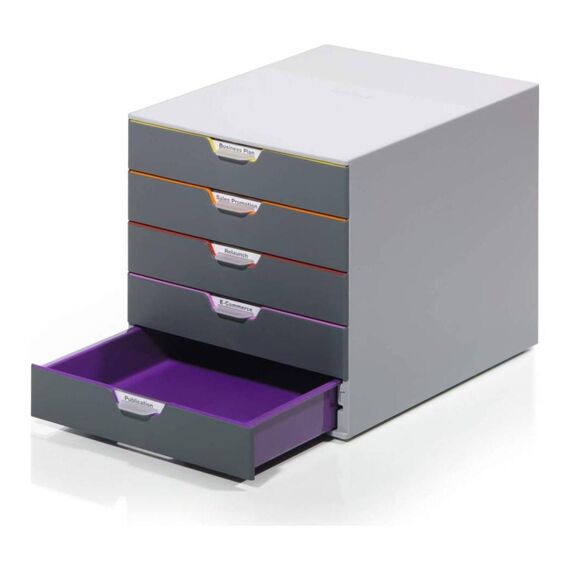 Durable VARICOLOR 5 Drawer Box 5 Drawers A4 Grey